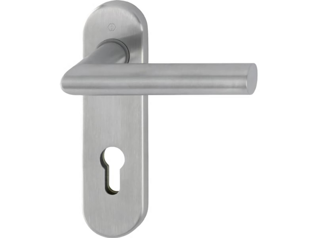 HOPPE 3289495 Kurzschildgarnitur Amsterdam E1400Z/353K Edelstahl F69 PZ abgerund