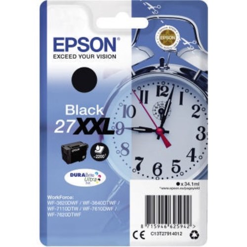 Epson Tintenpatrone C13T27914012 27XXL 34,1ml 2.200Seiten schwarz