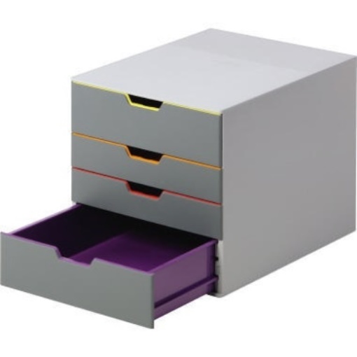 DURABLE Schubladenbox VARICOLOR 4 760427 4Schubfächer grau/farbig