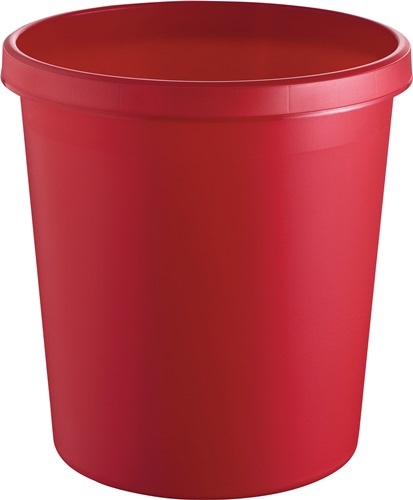 Papierkorb 18l H331xØ315mm m.Griffrand Ku.rot Kunststoff · Objekt-Qualität · mit Griffrand · mit glatter Oberfläche