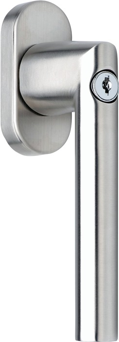 DENI 8448 2000 83 Fenstergriff  Edelstahl 20-40 mm matt Gehrungsform, verschließ