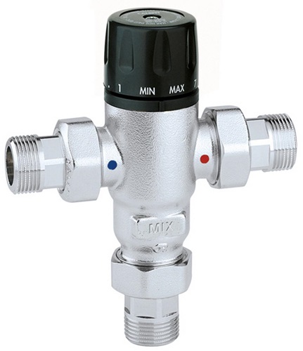 CALEFFI 521503 Thermomischer 521 Messing, einstellbar 3/4Zoll, 30-65 GrC Messing