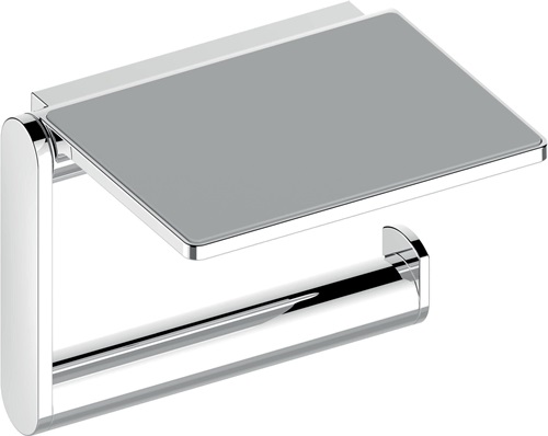KEUCO 14973010000 Toilettenpapier-Rollenhalter PLAN verchromt mit Ablage