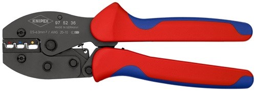 KNIPEX 97 52 36 Crimpzange PreciForce® Länge 220 mm 0,5- 6 (AWG 20 - 10) mm² 487