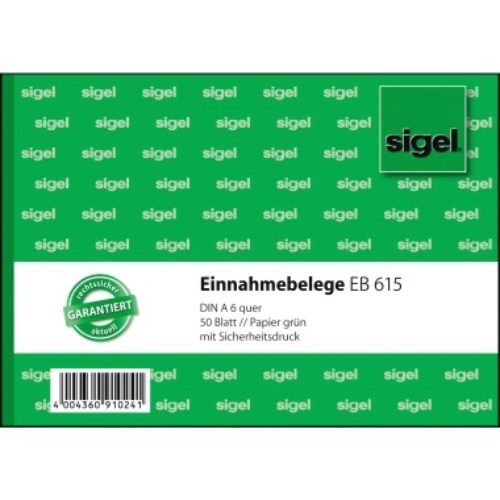 Sigel Einnahmebeleg EB615 DIN A6 quer 50Blatt