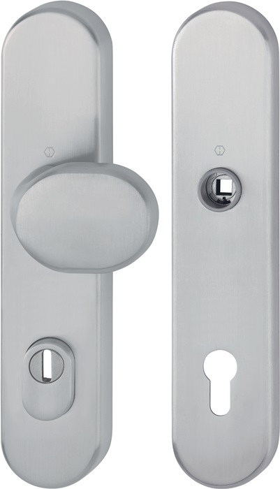 HOPPE 11980005 Schutzgarnitur E86G/3332ZA/3310 Edelstahl F69 92 mm 67-77 mm