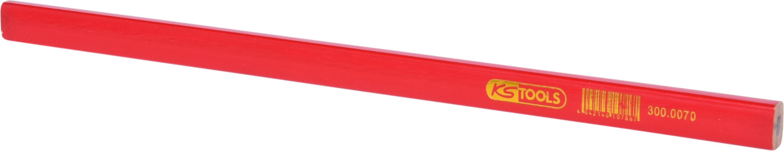 KS Tools 300.0070 Zimmermanns-Bleistift, rot, HB