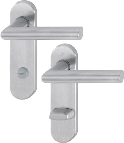 HOPPE 3289508 Kurzschildgarnitur Amsterdam E1400Z/353K Edelstahl F69 SK/OL abger