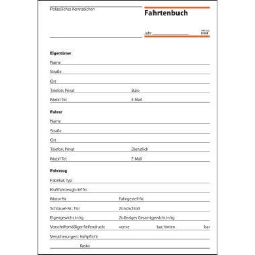 Sigel Fahrtenbuch FA514 DIN A5 für PKW/LKW 32Blatt