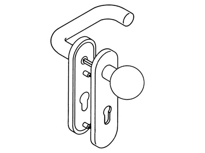 HEWI 111R03.113 99 Kurzschildgarnitur 111R03.113 99 Kunststoff 99 PZ abgerundet