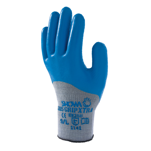 SHOWA 305 GRIP XTRA Gr.9 (L) PE-Bauwoll-Strick Handschuh
