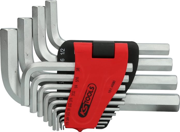 KS Tools 151.4600 Innensechskant-Winkelstiftschlüssel-Satz, im Klapphalter,14-tl