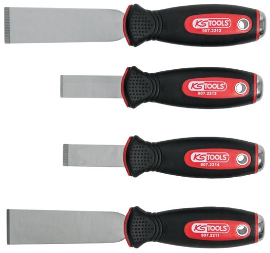 KS Tools 907.2210 EDELSTAHL Schabmeißel-Satz, 4-tlg.