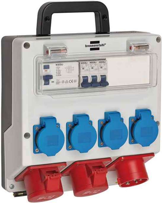 BRENNENSTUHL 1154890010 Wandverteiler 16A 4x 230V Schuko, 2xCEE 400V/16A