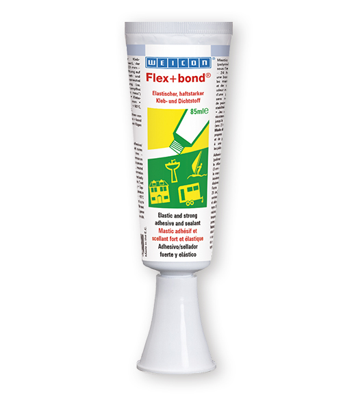 WEICON Flex+bond weiß 85 ml WEICON Flex+bond ermöglicht durch seine sehr hohe Klebekraft eine
Vielzahl von Anwendungen für den professionellen und privaten Einsatz.
auerelastisch
temperaturbeständig von -40°C (-40°F) bis +90°C (+194°F),
kur