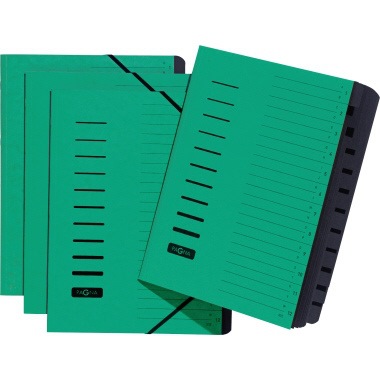PAGNA Ordnungsmappe 24122-03 DIN A4 12Fächer A-Z/1-12 grün