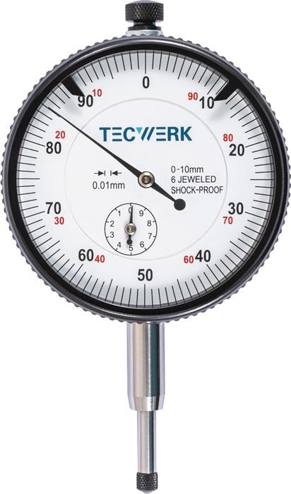 TECWERK 2000851511 Messuhr DIN 878 10mm Abl.0,01mm m.Stoßschutz TECWERK 20008515