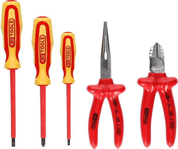 KS Tools 117.1770 ERGOTORQUE VDE Zangen- und Schraubendreher-Satz, 5-tlg. Varian