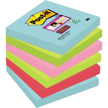 Post-it Haftnotiz Super Sticky Miami 6546SMI 76x76 mm 6 St./Pack.
