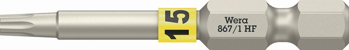 WERA 05060507001 Bit 867 TORX® HF 1/4 ? TX 15 Länge 50 mm mit Farbleitsystem