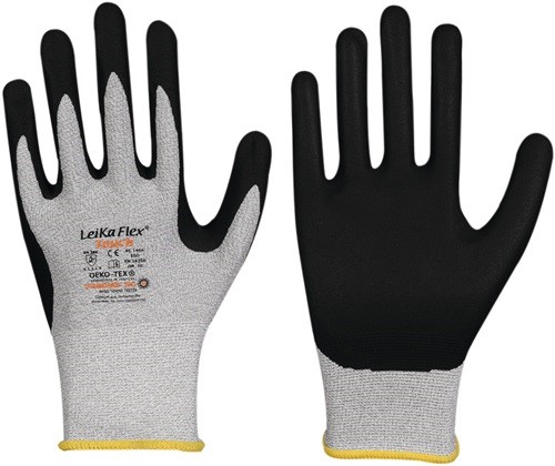 LEIPOLD 1464 Handschuhe LeikaFlex® Touch 1464 Gr.9 grau/schwarz EN 388 Nylon/