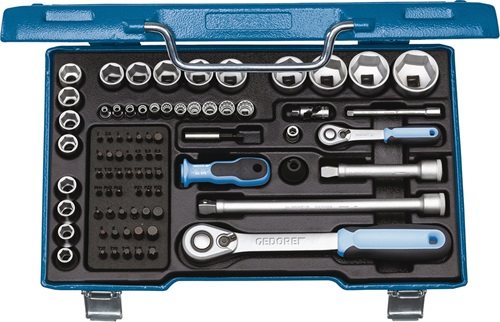 GEDORE 1550691 Steckschlüssel-Satz 19 V20U-20 81-teilig 1/4 + 1/2 '' Schlüsselwe