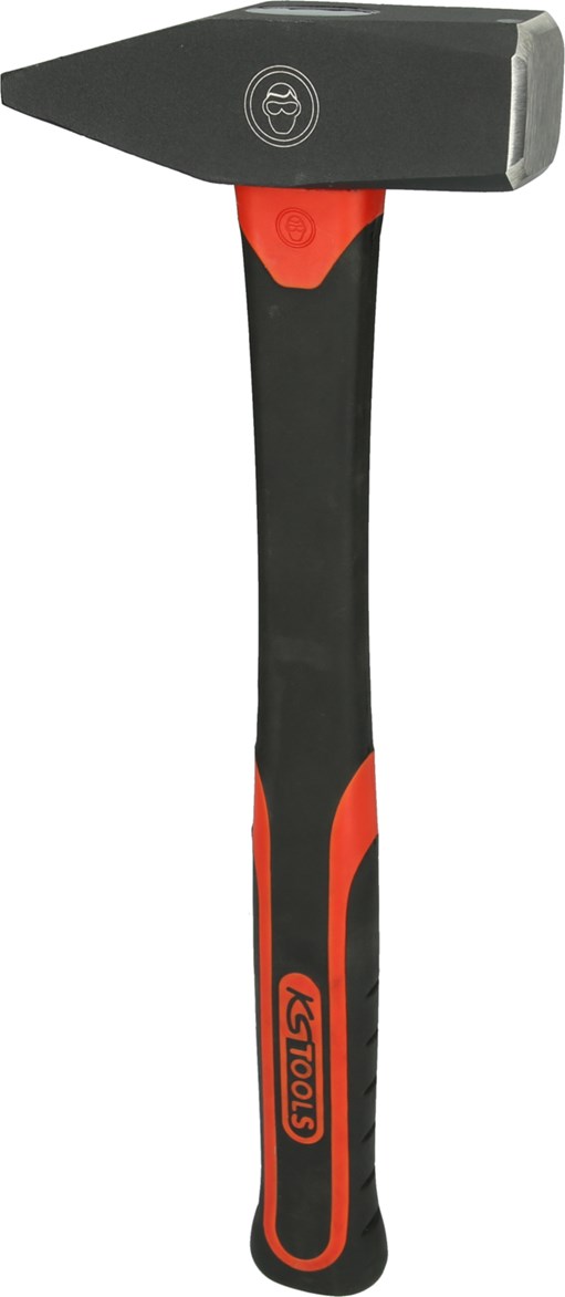 KS Tools 142.1404 Schlosserhammer mit Fiberglasstiel, 1500g
