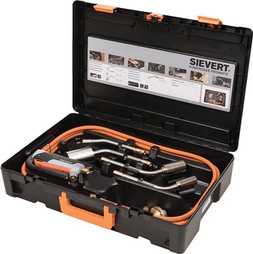 SIEVERT 721512 Schrumpfbrennergarnitur Promatic im Kunststoffkoffer 9-teilig Pro