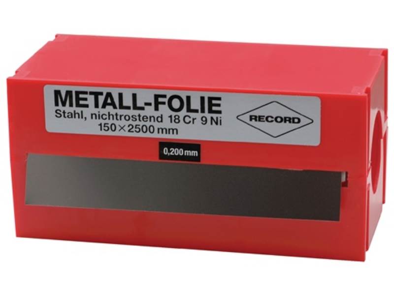 RECORD 858705 Metallfolie  Dicke 0,400 mm Edelstahl 1.4301 Länge 2500 mm Breite