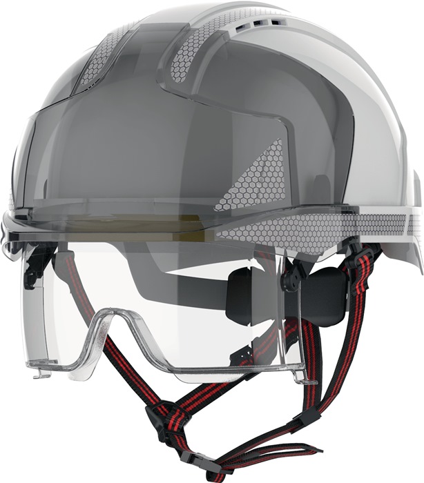 JSP AMF270-405-F00 Industriekletterhelm EVO® VISTAlens® Dualswitch weiß/rauch A