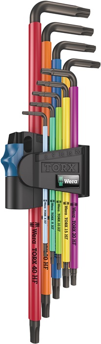WERA 05024470001 Winkelschraubendreher-Satz 967/9 TX XL HF 9-teilig T8 - T40 far