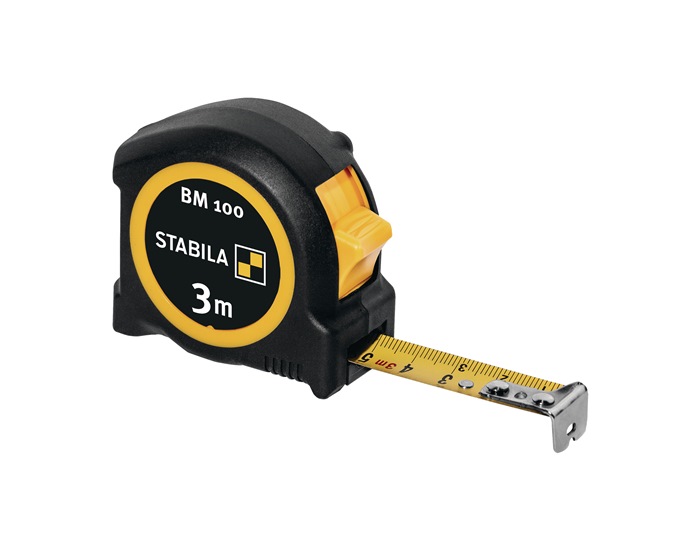 STABILA 19570 Taschenrollbandmaß BM 100 Länge 3 m Breite 16 mm mm/mm EG II ABS /
