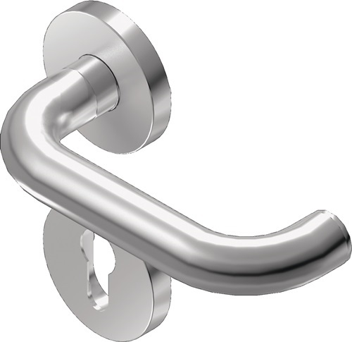 BKS B-72100-00-0-8 Feuerschutz-Halbgarnitur Rondo Rosette Edelstahl D/- PZ DIN l