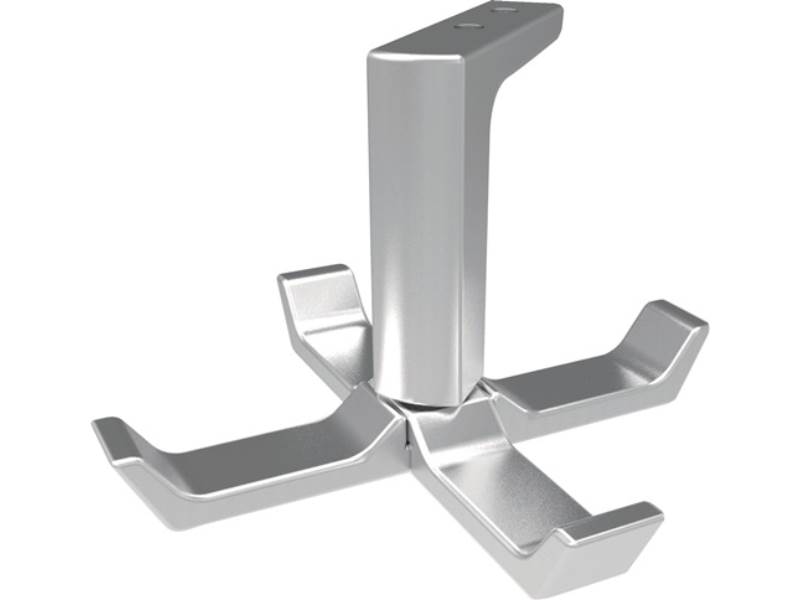 HERMETA 0201-01E Decken-Mantelhaken 0201 vierfach Ausladung 83 mm Aluminium silb