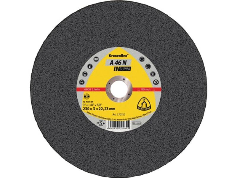 KLINGSPOR 170710 Trennscheibe A 46 N Supra D230x3mm gerade Aluminium Bohrung 22,