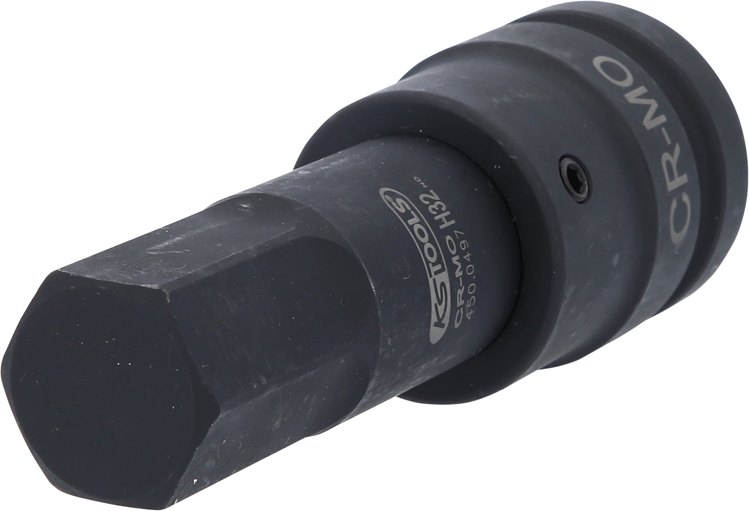 KS Tools 450.0497 1'' Kraft-Bit-Stecknuss Innensechskant, lang, 32 mm