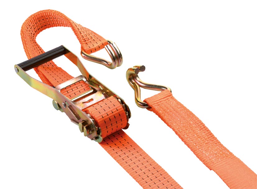 Gr .14 Meter RATSCHEN-ZURRGURT, 2-TEILIG MIT SPITZHAKEN orange CARGO LASHING BEL
