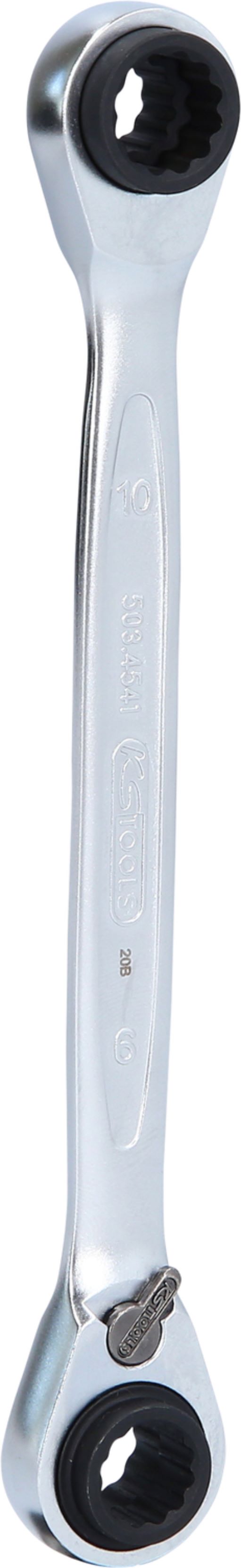 KS Tools 503.4541 4 in 1 GEARplus® Doppel-Ratschenringschlüssel, umschaltbar, 8x