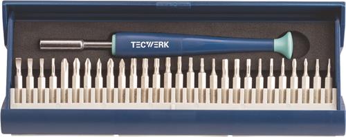 TECWERK  Feinmechanikerbit-Set  29 teilig mit Wechselbits in Kunststoffkassette