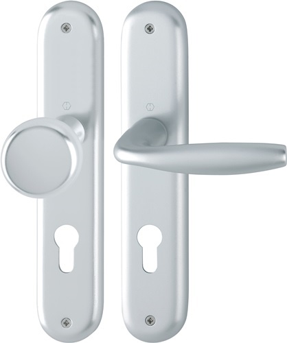HOPPE 3272976 Langschildgarnitur New York 53/273P/1810 Aluminium F1 PZ 72 mm DIN