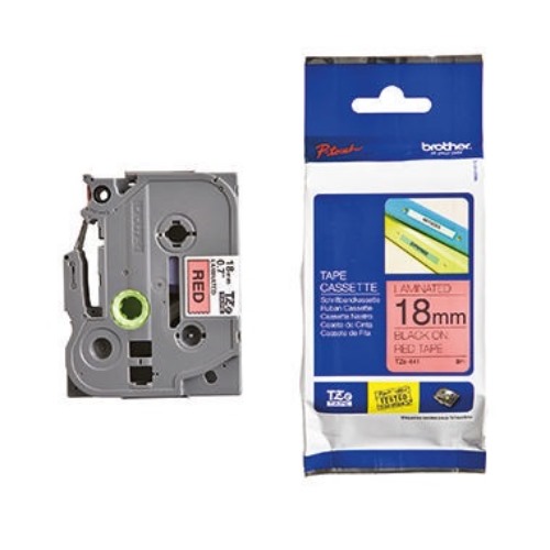 P-touch Schriftbandkassette TZE441 18mmx8m laminiert sw auf rt