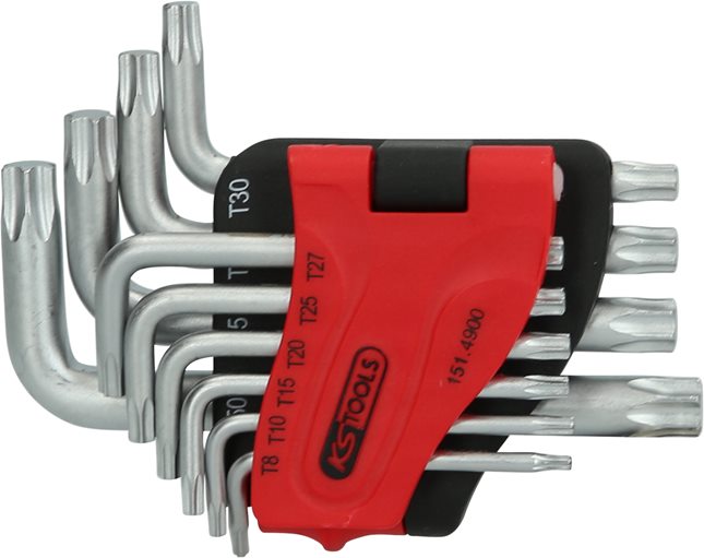 KS Tools 151.4900 Torx-Winkelstiftschlüssel-Satz, kurz, 10-tlg.