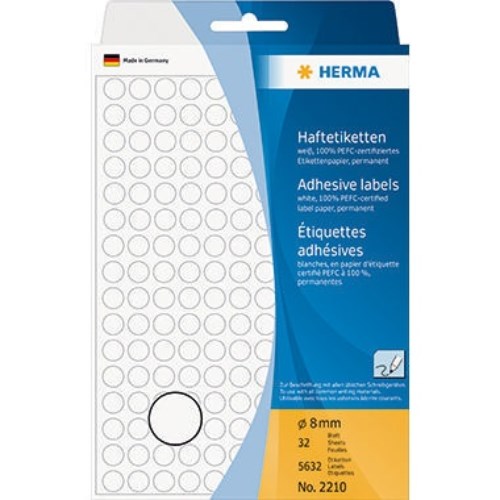 HERMA Markierungspunkt 2210 8mm Papier weiß 5.632 St./Pack.