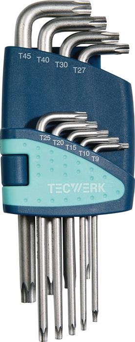 TECWERK  Winkelschraubendreher-Satz  9-teilig T9 - T45  Kunststoffhalter