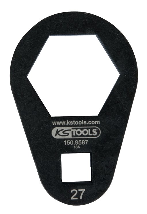 KS Tools 150.9587 3/8 Einsteck-Ringschlüssel, extra flach, 27 mm