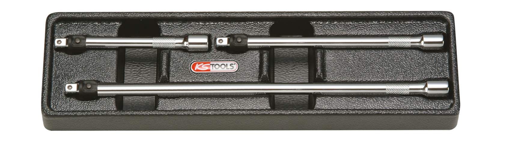 KS Tools 919.0143 1/4'' CHROMEplus Verlängerungs-Satz mit Verriegelung, 3-tlg.