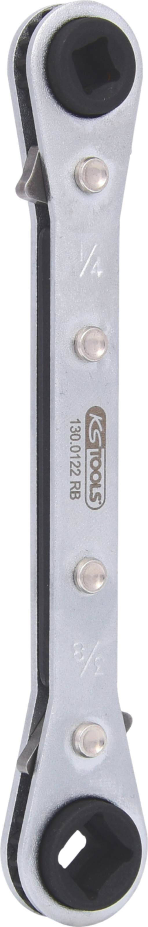 KS Tools 130.0122 4 in 1 Kälte-Klima-Ratschenschlüssel, umschaltbar