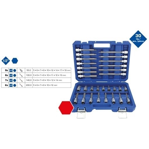 Brilliant Tools  BT022030 1/2'' Steckschlüssel-Satz, 30-tlg., Innen6kant Profil