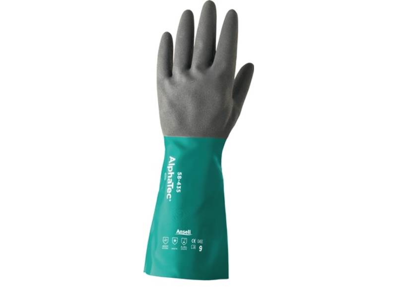 ANSELL 58435100 Chemikalienhandschuhe AlphaTec 58-435 Größe 10 meeresgrün/anthra