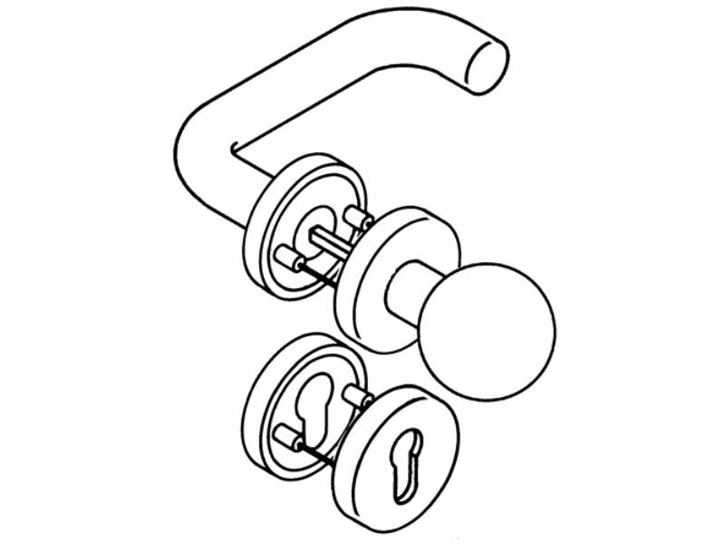 HEWI 111R03.133 99 Rosettengarnitur 111R03.133 Kunststoff 99 U-Form PZ DIN links